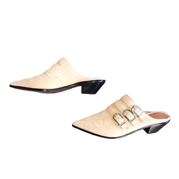 NWOT Joie Cabery Western Block Heel Slip-On Mule Loafer Slides size 8.5 - Picture 4 of 15